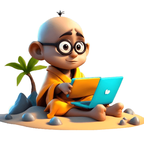 Monk Images With Laptop