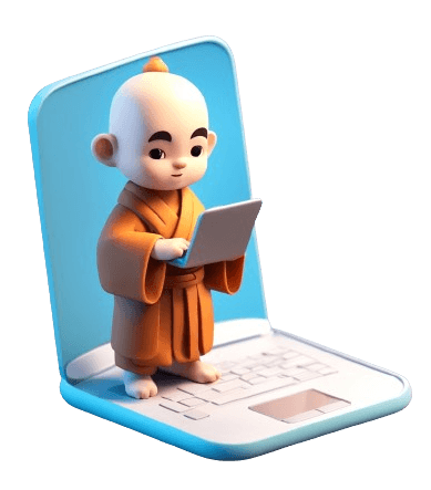 Monk Images With Laptop