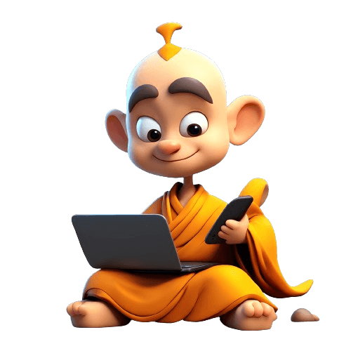 Monk Images With Laptop