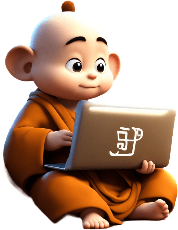 Monk Images With Laptop